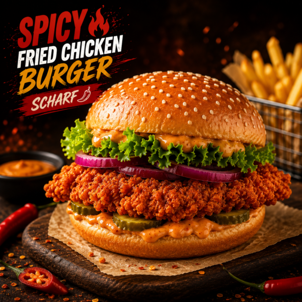 Spicy Fried Chicken Burger (scharf)